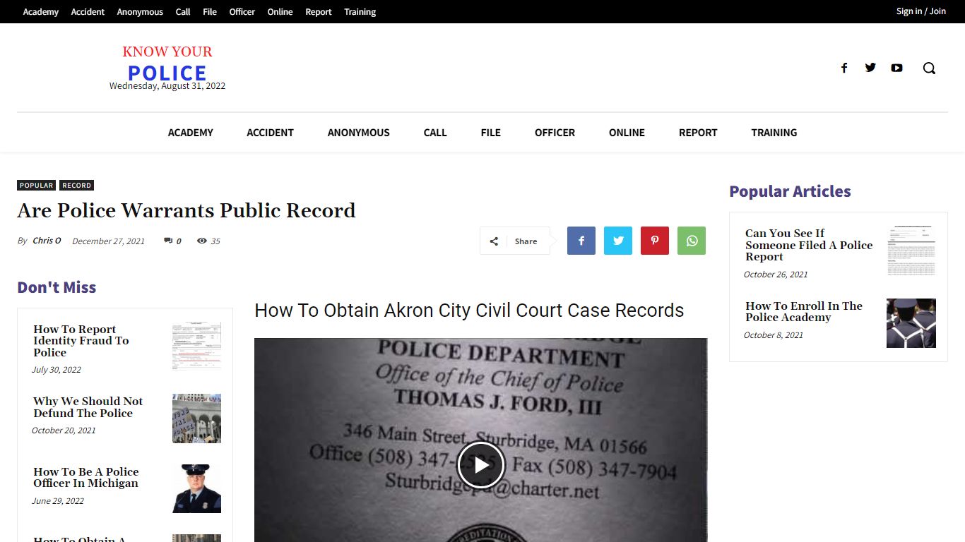 Are Police Warrants Public Record - KnowYourPolice.net